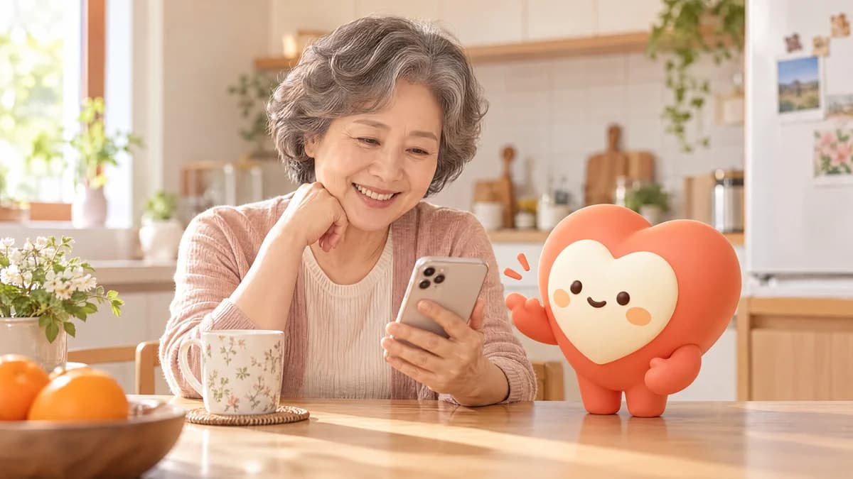 거실에서 이음이와 첫 대화를 나누며 웃는 부모님